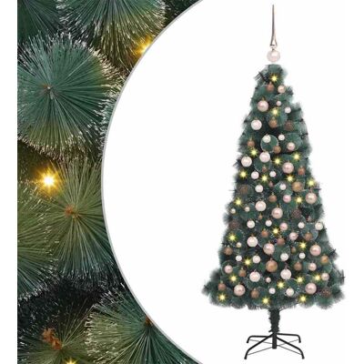 vidaXL Künstlicher vorbeleuchteter Weihnachtsbaum mit Kugelset 150 cm - Grün vidaXL Künstlicher vorbeleuchteter Weihnachtsbaum mit Kugelset 150 cm - Grün