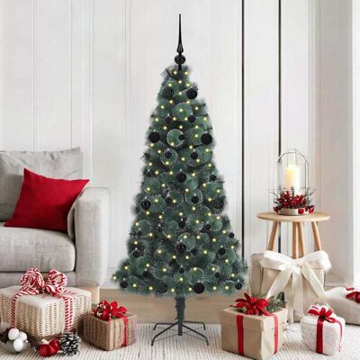 vidaXL Künstlicher vorbeleuchteter Weihnachtsbaum mit Kugelset 150 cm - Grün vidaXL Künstlicher vorbeleuchteter Weihnachtsbaum mit Kugelset 150 cm - Grün