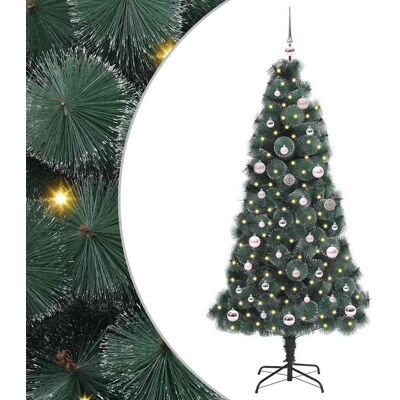 vidaXL Künstlicher vorbeleuchteter Weihnachtsbaum mit Kugelset 150 cm - Grün vidaXL Künstlicher vorbeleuchteter Weihnachtsbaum mit Kugelset 150 cm - Grün