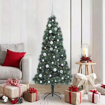 vidaXL Künstlicher vorbeleuchteter Weihnachtsbaum mit Kugelset 150 cm - Grün vidaXL Künstlicher vorbeleuchteter Weihnachtsbaum mit Kugelset 150 cm - Grün