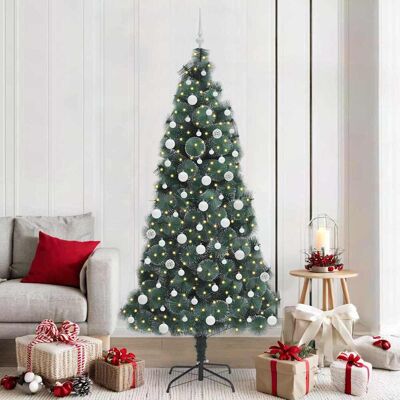 vidaXL Künstlicher vorbeleuchteter Weihnachtsbaum mit Kugelset 210 cm - Grün vidaXL Künstlicher vorbeleuchteter Weihnachtsbaum mit Kugelset 210 cm - Grün