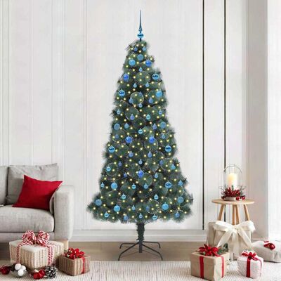 vidaXL Künstlicher vorbeleuchteter Weihnachtsbaum mit Kugelset 210 cm - Grün vidaXL Künstlicher vorbeleuchteter Weihnachtsbaum mit Kugelset 210 cm - Grün