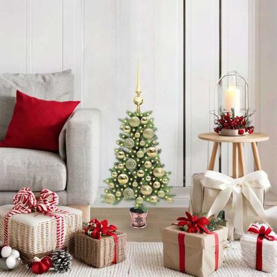 vidaXL Weihnachtsbaum mit 150 LEDs mit Ständer Grün 65 cm PE - Grün vidaXL Weihnachtsbaum mit 150 LEDs mit Ständer Grün 65 cm PE - Grün