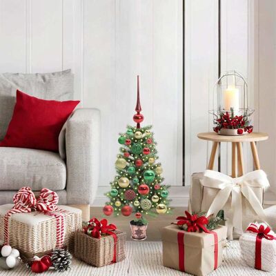 vidaXL Weihnachtsbaum mit 150 LEDs mit Ständer Grün 65 cm PE - Grün vidaXL Weihnachtsbaum mit 150 LEDs mit Ständer Grün 65 cm PE - Grün