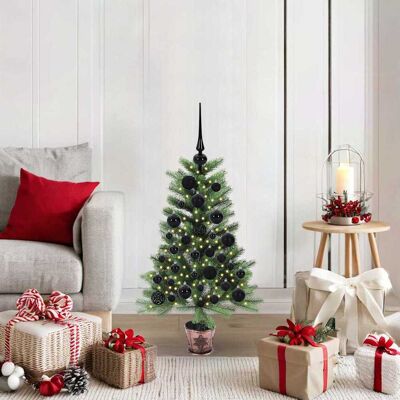 vidaXL Weihnachtsbaum mit 150 LEDs mit Ständer Grün 90 cm PE - Grün vidaXL Weihnachtsbaum mit 150 LEDs mit Ständer Grün 90 cm PE - Grün
