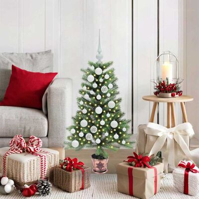 vidaXL Weihnachtsbaum mit 150 LEDs mit Ständer Grün 90 cm PE - Grün vidaXL Weihnachtsbaum mit 150 LEDs mit Ständer Grün 90 cm PE - Grün