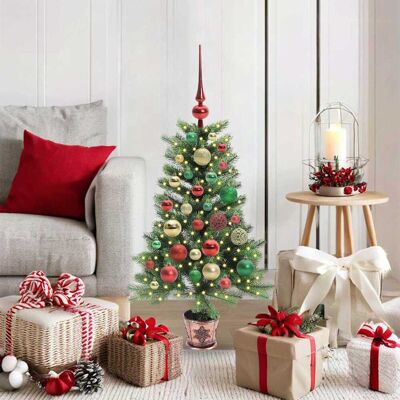 vidaXL Weihnachtsbaum mit 150 LEDs mit Ständer Grün 90 cm PE - Grün vidaXL Weihnachtsbaum mit 150 LEDs mit Ständer Grün 90 cm PE - Grün