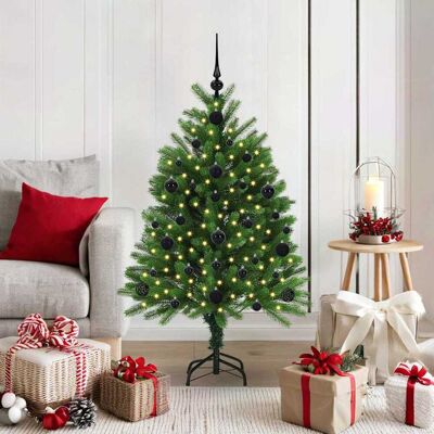 vidaXL Weihnachtsbaum mit 150 LEDs mit Ständer Grün 120 cm PE - Grün vidaXL Weihnachtsbaum mit 150 LEDs mit Ständer Grün 120 cm PE - Grün