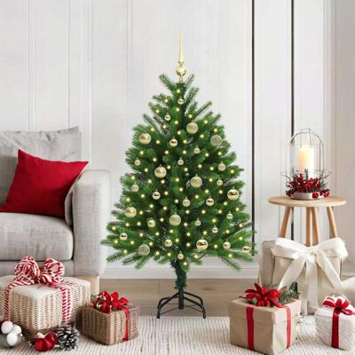 vidaXL Weihnachtsbaum mit 150 LEDs mit Ständer Grün 120 cm PE - Grün vidaXL Weihnachtsbaum mit 150 LEDs mit Ständer Grün 120 cm PE - Grün