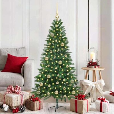 vidaXL Weihnachtsbaum mit 150 LEDs mit Ständer Grün 150 cm PE - Grün vidaXL Weihnachtsbaum mit 150 LEDs mit Ständer Grün 150 cm PE - Grün