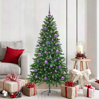 vidaXL Weihnachtsbaum mit 150 LEDs mit Ständer Grün 150 cm PE - Grün vidaXL Weihnachtsbaum mit 150 LEDs mit Ständer Grün 150 cm PE - Grün