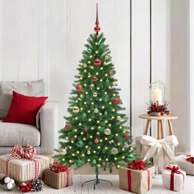 vidaXL Weihnachtsbaum mit 150 LEDs mit Ständer Grün 150 cm PE - Grün vidaXL Weihnachtsbaum mit 150 LEDs mit Ständer Grün 150 cm PE - Grün