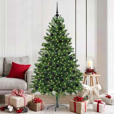 vidaXL Weihnachtsbaum mit 300 LEDs mit Ständer Grün 180 cm PE - Grün vidaXL Weihnachtsbaum mit 300 LEDs mit Ständer Grün 180 cm PE - Grün