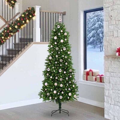vidaXL Weihnachtsbaum mit 300 LEDs mit Ständer Grün 240 cm PE - Grün vidaXL Weihnachtsbaum mit 300 LEDs mit Ständer Grün 240 cm PE - Grün