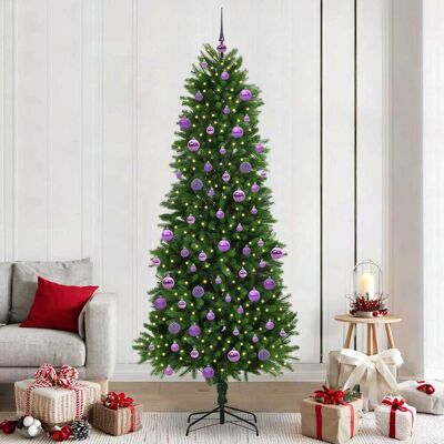 vidaXL Weihnachtsbaum mit 300 LEDs mit Ständer Grün 240 cm PE - Grün vidaXL Weihnachtsbaum mit 300 LEDs mit Ständer Grün 240 cm PE - Grün