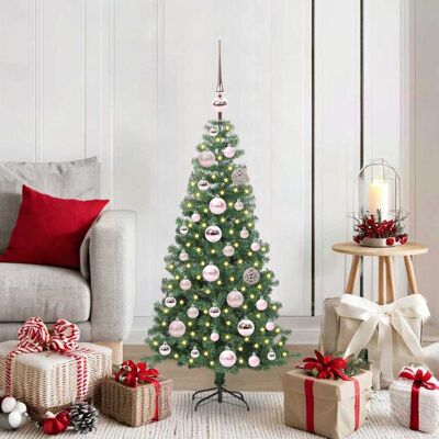 vidaXL Weihnachtsbaum mit 150 LEDs mit Ständer Grün 120 cm PVC - Grün vidaXL Weihnachtsbaum mit 150 LEDs mit Ständer Grün 120 cm PVC - Grün
