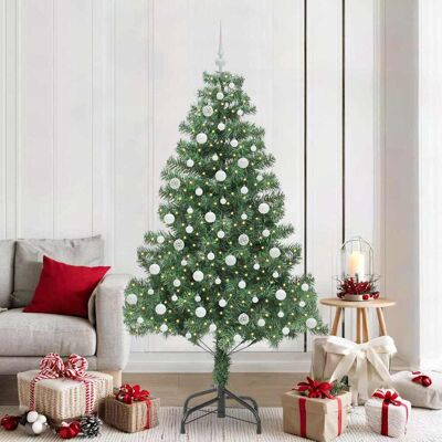 vidaXL Weihnachtsbaum mit 300 LEDs mit Ständer Grün 210 cm PVC - Grün vidaXL Weihnachtsbaum mit 300 LEDs mit Ständer Grün 210 cm PVC - Grün