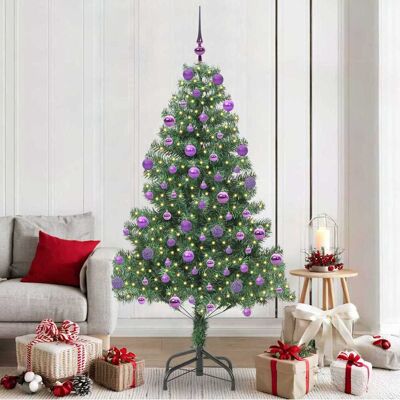 vidaXL Weihnachtsbaum mit 300 LEDs mit Ständer Grün 210 cm PVC - Grün vidaXL Weihnachtsbaum mit 300 LEDs mit Ständer Grün 210 cm PVC - Grün