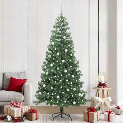 vidaXL Weihnachtsbaum mit 300 LEDs mit Ständer Grün 240 cm PVC - Grün vidaXL Weihnachtsbaum mit 300 LEDs mit Ständer Grün 240 cm PVC - Grün