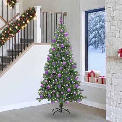 vidaXL Weihnachtsbaum mit 300 LEDs mit Ständer Grün 240 cm PVC - Grün vidaXL Weihnachtsbaum mit 300 LEDs mit Ständer Grün 240 cm PVC - Grün