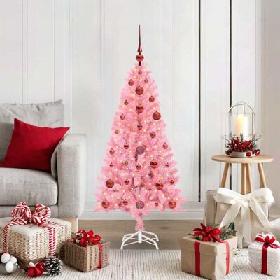 vidaXL Weihnachtsbaum mit 150 LEDs mit Ständer Rosa 120 cm PVC - Rosa vidaXL Weihnachtsbaum mit 150 LEDs mit Ständer Rosa 120 cm PVC - Rosa