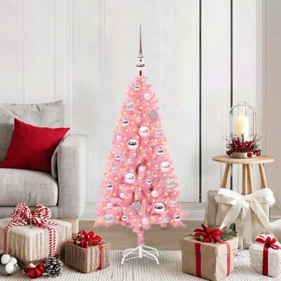vidaXL Weihnachtsbaum mit 150 LEDs mit Ständer Rosa 120 cm PVC - Rosa vidaXL Weihnachtsbaum mit 150 LEDs mit Ständer Rosa 120 cm PVC - Rosa