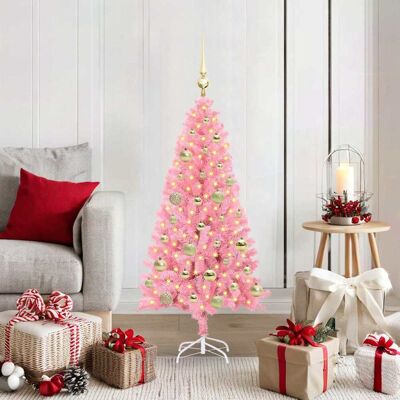 vidaXL Weihnachtsbaum mit 150 LEDs mit Ständer Rosa 120 cm PVC - Rosa vidaXL Weihnachtsbaum mit 150 LEDs mit Ständer Rosa 120 cm PVC - Rosa