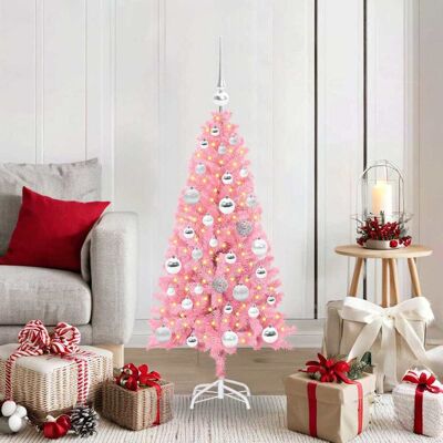 vidaXL Weihnachtsbaum mit 150 LEDs mit Ständer Rosa 120 cm PVC - Rosa vidaXL Weihnachtsbaum mit 150 LEDs mit Ständer Rosa 120 cm PVC - Rosa