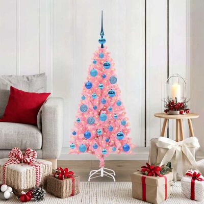 vidaXL Weihnachtsbaum mit 150 LEDs mit Ständer Rosa 120 cm PVC - Rosa vidaXL Weihnachtsbaum mit 150 LEDs mit Ständer Rosa 120 cm PVC - Rosa