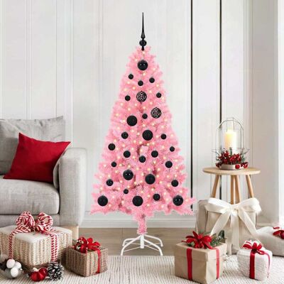 vidaXL Weihnachtsbaum mit 150 LEDs mit Ständer Rosa 150 cm PVC - Rosa vidaXL Weihnachtsbaum mit 150 LEDs mit Ständer Rosa 150 cm PVC - Rosa