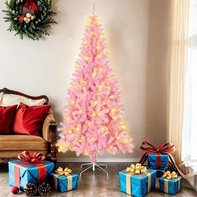 vidaXL Weihnachtsbaum mit 300 LEDs mit Ständer Rosa 180 cm PVC - Rosa vidaXL Weihnachtsbaum mit 300 LEDs mit Ständer Rosa 180 cm PVC - Rosa