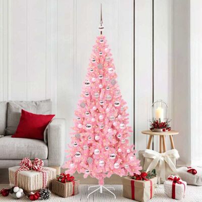 vidaXL Weihnachtsbaum mit 300 LEDs mit Ständer Rosa 180 cm PVC - Rosa vidaXL Weihnachtsbaum mit 300 LEDs mit Ständer Rosa 180 cm PVC - Rosa