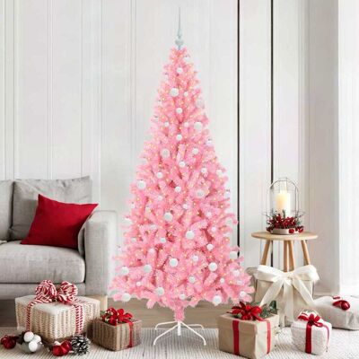 vidaXL Weihnachtsbaum mit 300 LEDs mit Ständer Rosa 180 cm PVC - Rosa vidaXL Weihnachtsbaum mit 300 LEDs mit Ständer Rosa 180 cm PVC - Rosa