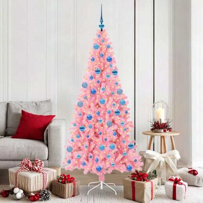 vidaXL Weihnachtsbaum mit 300 LEDs mit Ständer Rosa 180 cm PVC - Rosa vidaXL Weihnachtsbaum mit 300 LEDs mit Ständer Rosa 180 cm PVC - Rosa