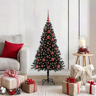vidaXL Weihnachtsbaum mit 150 LEDs mit Ständer Schwarz 120 cm PVC - Schwarz vidaXL Weihnachtsbaum mit 150 LEDs mit Ständer Schwarz 120 cm PVC - Schwarz