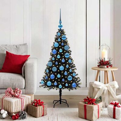 vidaXL Weihnachtsbaum mit 150 LEDs mit Ständer Schwarz 120 cm PVC - Schwarz vidaXL Weihnachtsbaum mit 150 LEDs mit Ständer Schwarz 120 cm PVC - Schwarz
