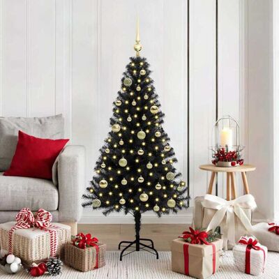 vidaXL Weihnachtsbaum mit 150 LEDs mit Ständer Schwarz 150 cm PVC - Schwarz vidaXL Weihnachtsbaum mit 150 LEDs mit Ständer Schwarz 150 cm PVC - Schwarz