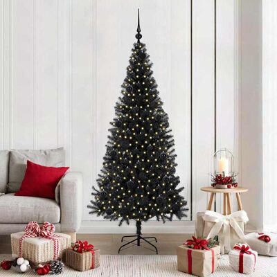 vidaXL Weihnachtsbaum mit 300 LEDs mit Ständer Schwarz 180 cm PVC - Schwarz vidaXL Weihnachtsbaum mit 300 LEDs mit Ständer Schwarz 180 cm PVC - Schwarz