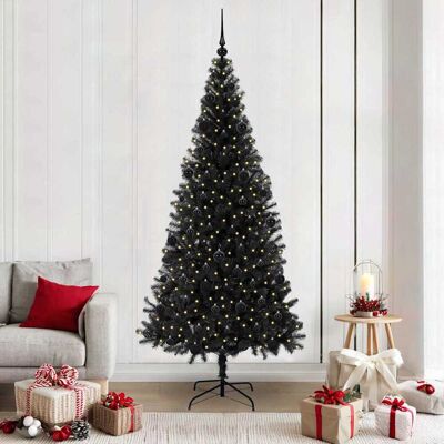 vidaXL Weihnachtsbaum mit 300 LEDs mit Ständer Schwarz 210 cm PVC - Schwarz vidaXL Weihnachtsbaum mit 300 LEDs mit Ständer Schwarz 210 cm PVC - Schwarz