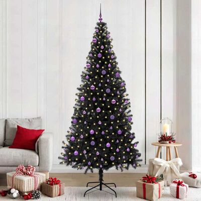 vidaXL Weihnachtsbaum mit 300 LEDs mit Ständer Schwarz 240 cm PVC - Schwarz vidaXL Weihnachtsbaum mit 300 LEDs mit Ständer Schwarz 240 cm PVC - Schwarz