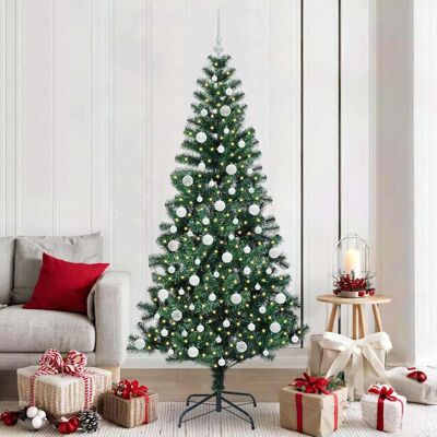 vidaXL Künstlicher vorbeleuchteter Weihnachtsbaum Grün 210 cm - Grün vidaXL Künstlicher vorbeleuchteter Weihnachtsbaum Grün 210 cm - Grün