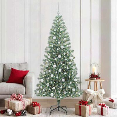 vidaXL Künstlicher Weihnachtsbaum beschneit mit LED Licht 210 cm - Grün vidaXL Künstlicher Weihnachtsbaum beschneit mit LED Licht 210 cm - Grün