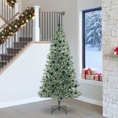 vidaXL Künstlicher Weihnachtsbaum beschneit mit LED Licht 240 cm - Grün vidaXL Künstlicher Weihnachtsbaum beschneit mit LED Licht 240 cm - Grün