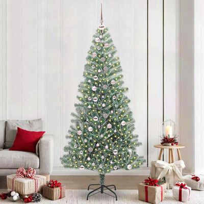 vidaXL Künstlicher Weihnachtsbaum beschneit mit LED Licht 240 cm - Grün vidaXL Künstlicher Weihnachtsbaum beschneit mit LED Licht 240 cm - Grün