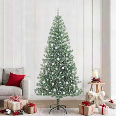 vidaXL Künstlicher Weihnachtsbaum beschneit mit LED Licht 240 cm - Grün vidaXL Künstlicher Weihnachtsbaum beschneit mit LED Licht 240 cm - Grün