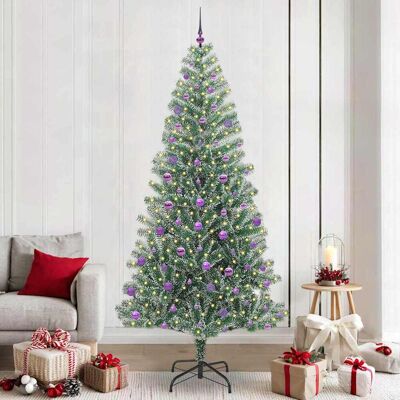 vidaXL Künstlicher Weihnachtsbaum beschneit mit LED Licht 240 cm - Grün vidaXL Künstlicher Weihnachtsbaum beschneit mit LED Licht 240 cm - Grün