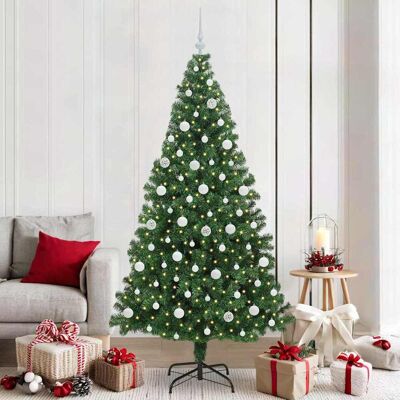 vidaXL Künstlicher Weihnachtsbaum mit 300 LEDs mit Ständer Grün 210 cm - Grün vidaXL Künstlicher Weihnachtsbaum mit 300 LEDs mit Ständer Grün 210 cm - Grün