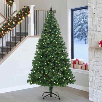 vidaXL Künstlicher Weihnachtsbaum mit 300 LEDs mit Ständer Grün 240 cm - Grün vidaXL Künstlicher Weihnachtsbaum mit 300 LEDs mit Ständer Grün 240 cm - Grün