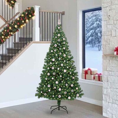 vidaXL Künstlicher Weihnachtsbaum mit 300 LEDs mit Ständer Grün 240 cm - Grün vidaXL Künstlicher Weihnachtsbaum mit 300 LEDs mit Ständer Grün 240 cm - Grün