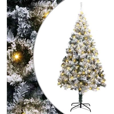 vidaXL Künstlicher Weihnachtsbaum mit 300 LEDs mit Ständer Weiß 180 cm - Weiß vidaXL Künstlicher Weihnachtsbaum mit 300 LEDs mit Ständer Weiß 180 cm - Weiß